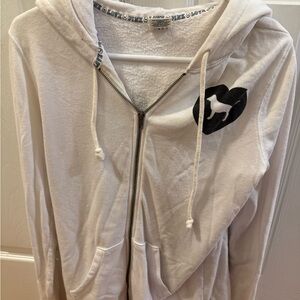 Victoria's Secret White Zip-Up Hoodie